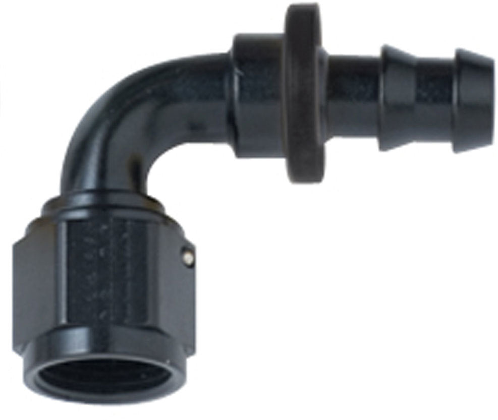 Fragola Performance Systems Hose Fitting #6 90 Deg Push Lock Black