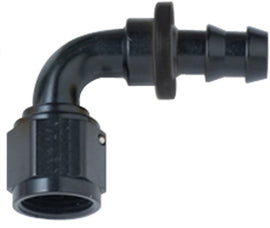 Hose Fitting #8 90 Deg Push Lock Black - Fragola Performance Systems 209008-BL