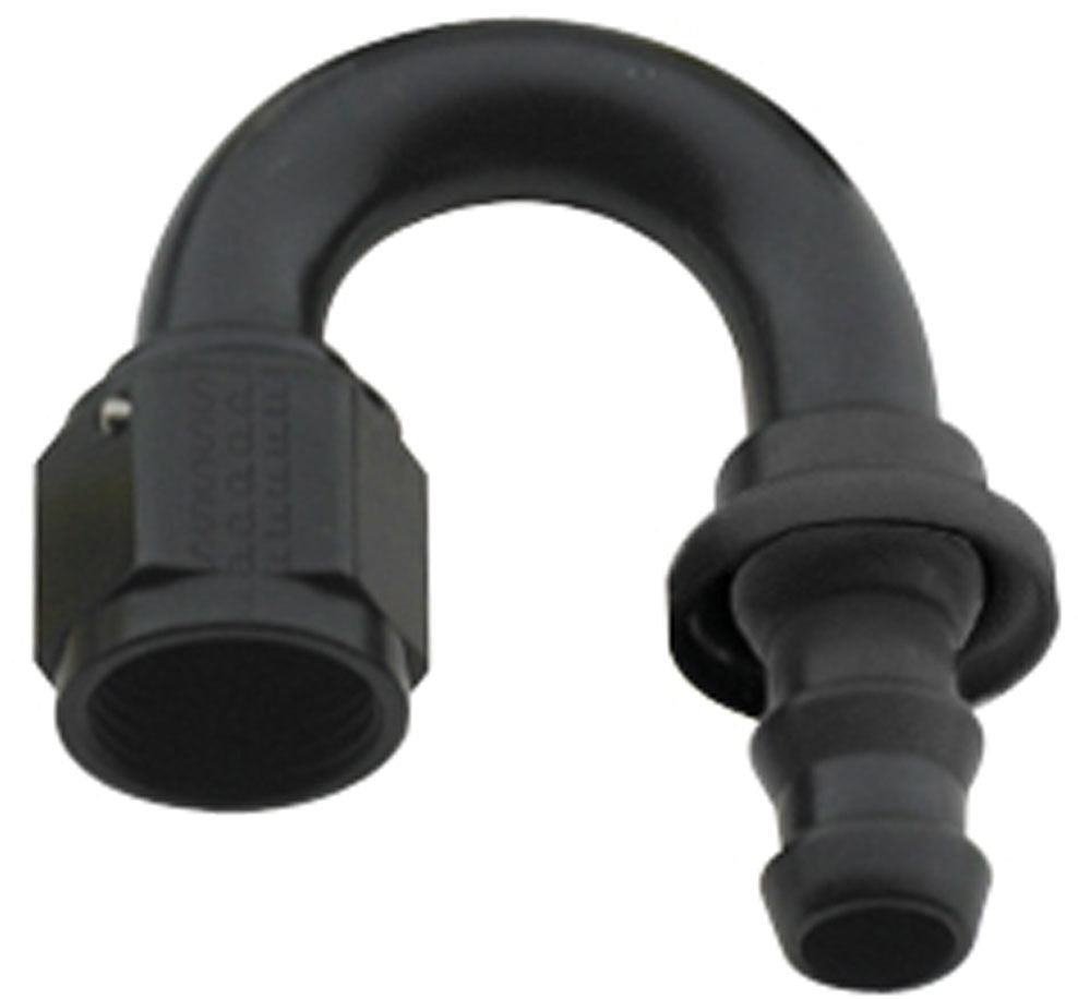 Fragola Performance Systems Hose Fitting #12 180 Deg Push Lock Black