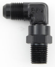 Load image into Gallery viewer, Fragola Performance Systems #6 x 1/4 MPT 90 Deg Swivel Adapter Black