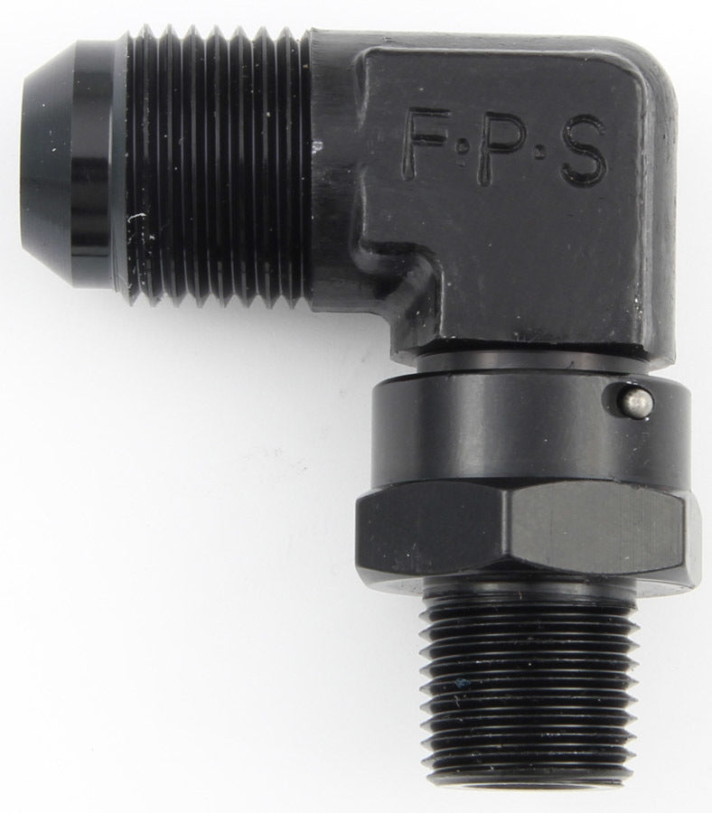 Fragola Performance Systems #12 x 1/2 MPT 90 Deg Swivel Adapter Black