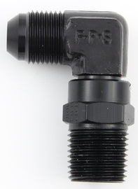 #4 x 1/4 MPT 90 Deg Swivel Adapter Black - Fragola Performance Systems 499144-BL