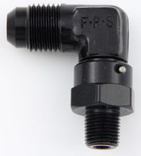 Load image into Gallery viewer, Fragola Performance Systems #6 x 1/8 MPT 90 Deg Swivel Adapter Black