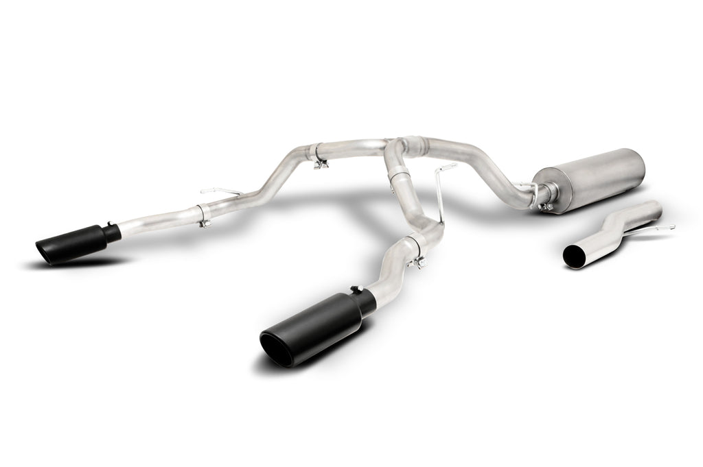 Black Elite Cat-Back Dual Split Exhaust System; Stainless  -  Gibson Performance Exhaust 65682B