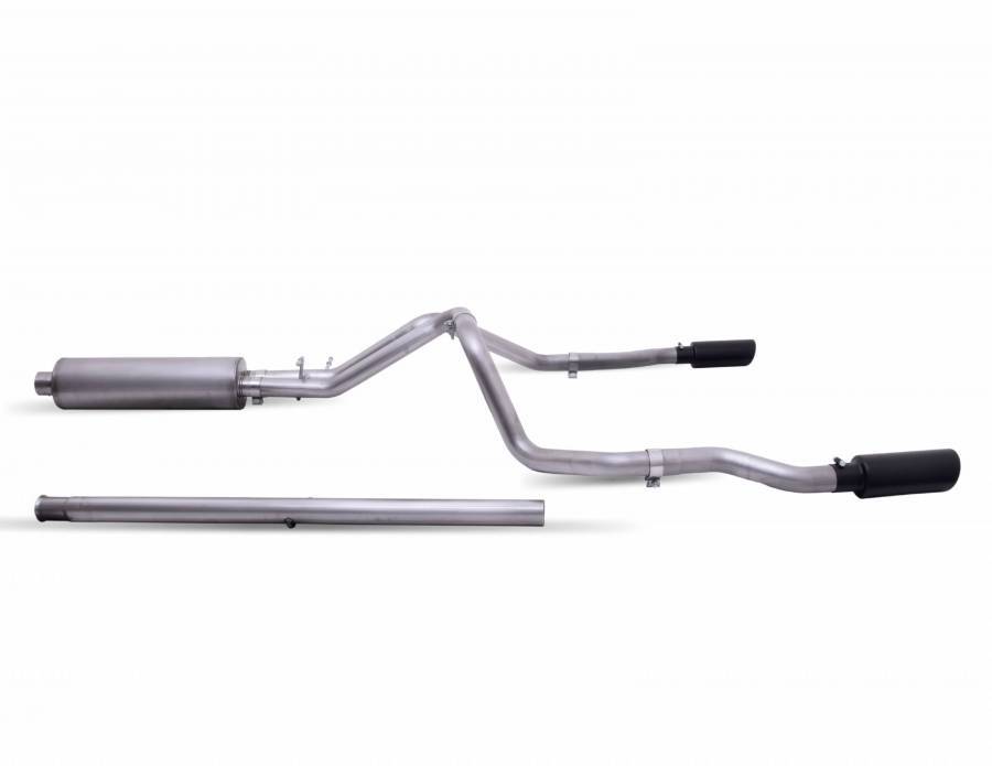 Black Elite Cat-Back Dual Split Exhaust System; Stainless  -  Gibson Performance Exhaust 65699B