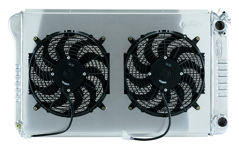 77-87 GM Truck 21 Inch LS Swap Aluminum Radiator and 14 Inch Fan Kit  Cold Case Radiators