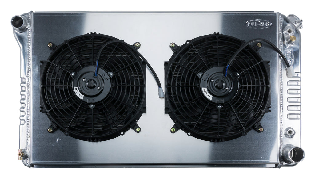 77-87 Chevy/GMC Pickup Truck Aluminum Radiator And 12 Inch Dual Fan Kit AT Cold Case Radiators