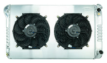 Load image into Gallery viewer, 67-76 Chevy GMC Pickup Truck LS Swap Aluminum Radiator AT and 12 Inch Fan Kit Cold Case Radiators