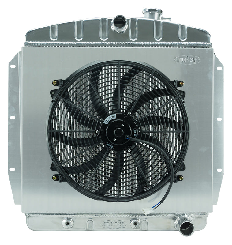 55-59 Chevy Truck Aluminum Radiator and 16 Inch Fan Kit Cold Case Radiators