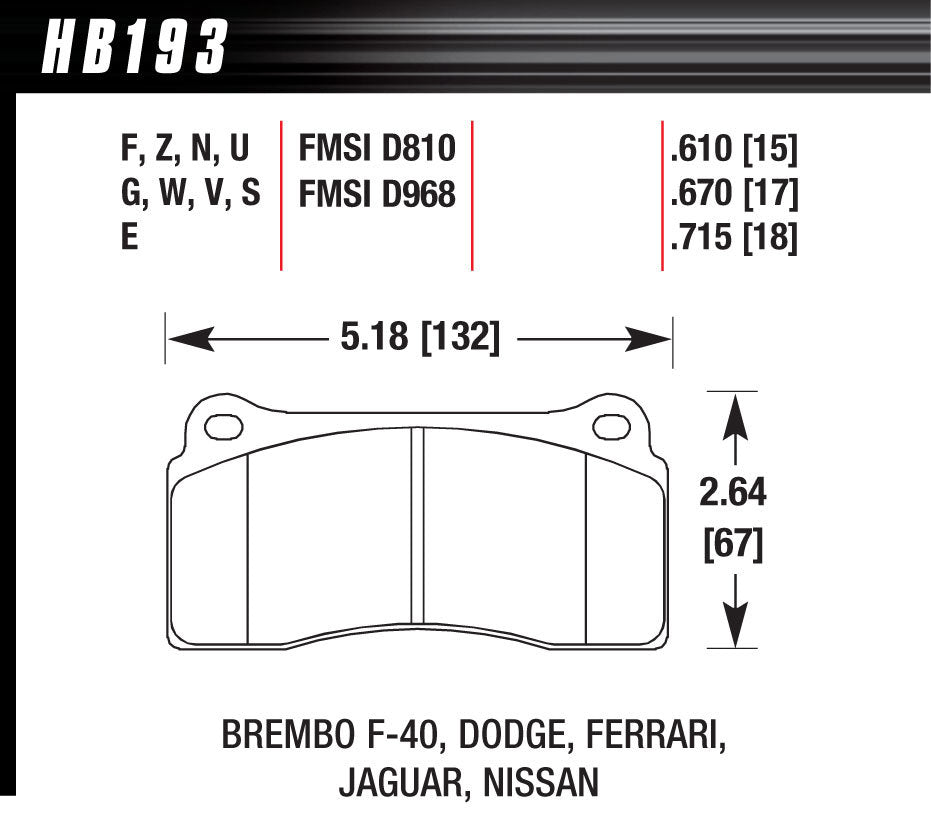 Street Brake Pads Front Viper HPS - Hawk Performance HB193F.670