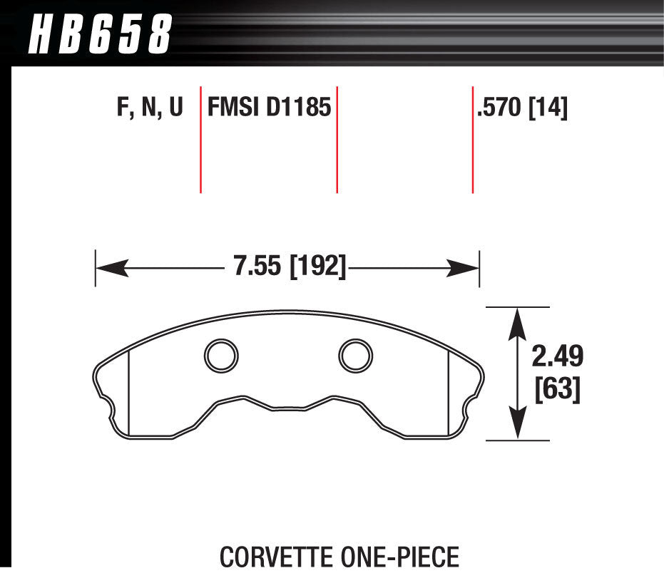 Performance Street Brake Pads (4) - Hawk Performance HB658Z.570