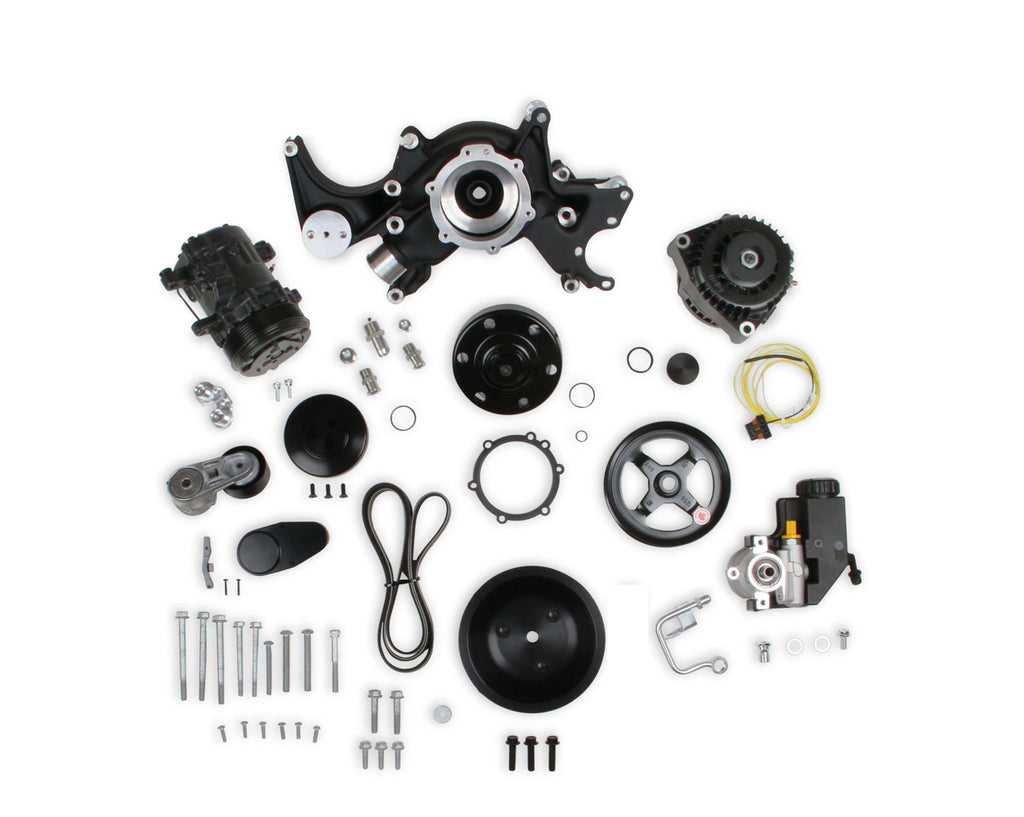 Holley Small Block Chevy Mid-Mount Complete Accessory System- Black Finish