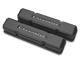 Holley Holley GM Licensed Vintage Series SBC Valve Covers Satin Black Machined Finish