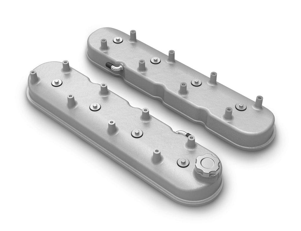Holley Tall LS Valve Covers w/ Coil Mounting Posts, Cast Aluminum - Natural Cast Finish