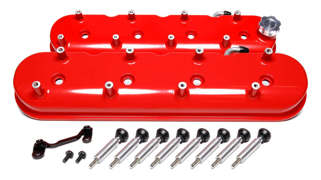Holley Tall LS Valve Covers w/ Coil Mounting Posts, Cast Aluminum - Gloss Red
