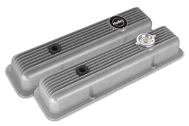 Holley Holley Valve Covers - Muscle Series - Finned - SBC - Natural