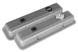 Holley Holley Valve Covers - Muscle Series - Finned - SBC - Natural