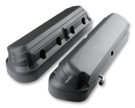 2-Piece Alm Valve Cover Set GM LS Black Finish - Holley 241-187