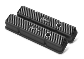 SBC Holley Die Cast Alm Valve Cover Set Black - Holley 241-242