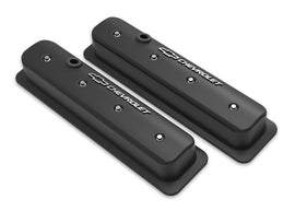 SBC Muscle Car Valve Covers w/Holes Black - Holley 241-292