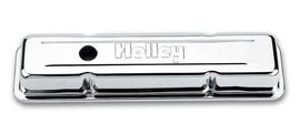 SBC Chrome Valve Covers w/Holley Logo - Short - Holley 241-80