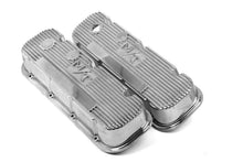 Load image into Gallery viewer, Holley Holley M/T Valve Covers - Vintage Style - Finned - BBC - Polished