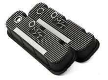 Load image into Gallery viewer, Holley Holley M/T Valve Covers - Vintage Style - Finned - BBC - Satin Black