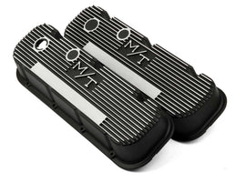 BBC M/T Valve Cover Set - Black Krinkle - Holley 241-85