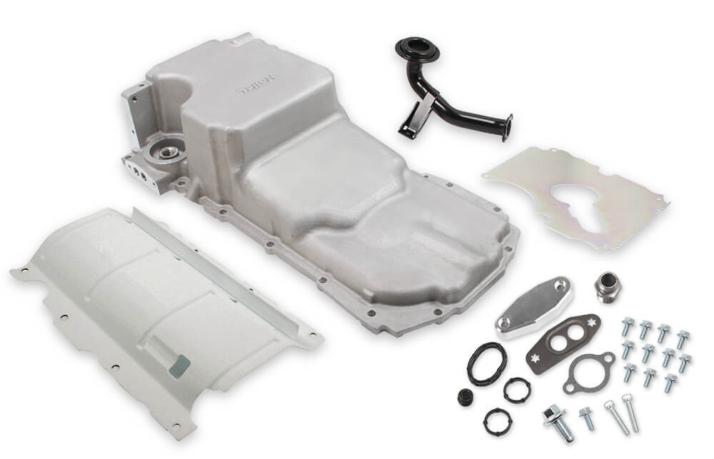 GM Gen V LT Swap Oil Pan - as Cast - with Turbo Oil or PVC Return Port  -  Holley 302-20