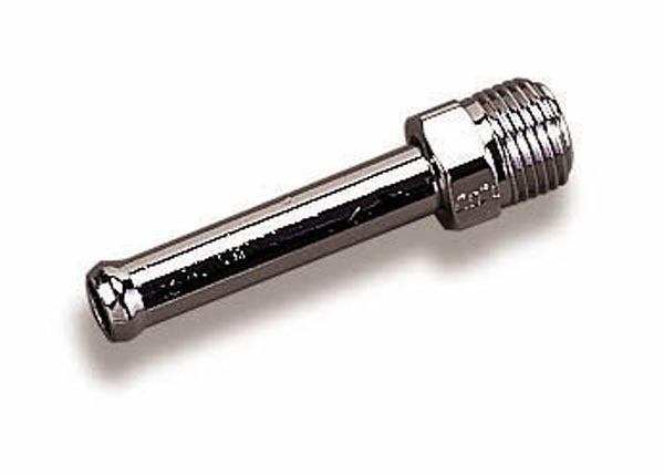 Chrome Universal straight fitting 3/8" hose to 5/8"-18 inverted flare  -  Holley 34-21