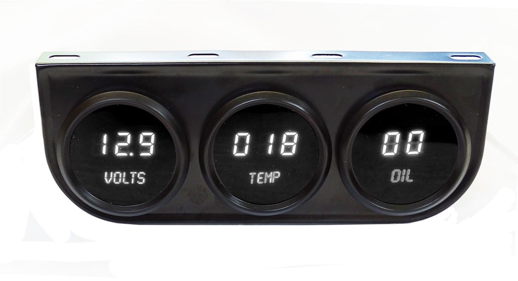 Intellitronix 2-1/16 LED Digital Panel 3-Gauge  - Black Finish