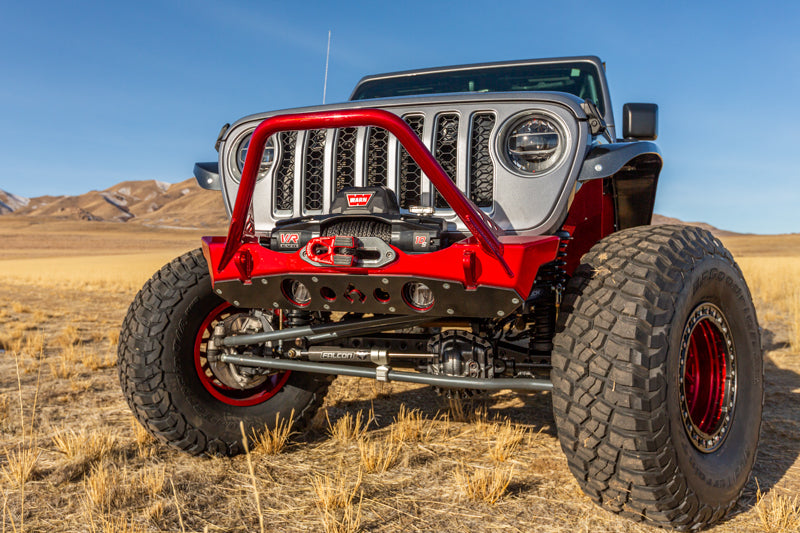 Powdercoat Nighthawk Mid-tube Stinger Front Bumper with Aluminum Skid for JK, JL, and JT - Black Powdercoat Artec Industries - Artec Industries JJ8045 GNKQ_JJ8045