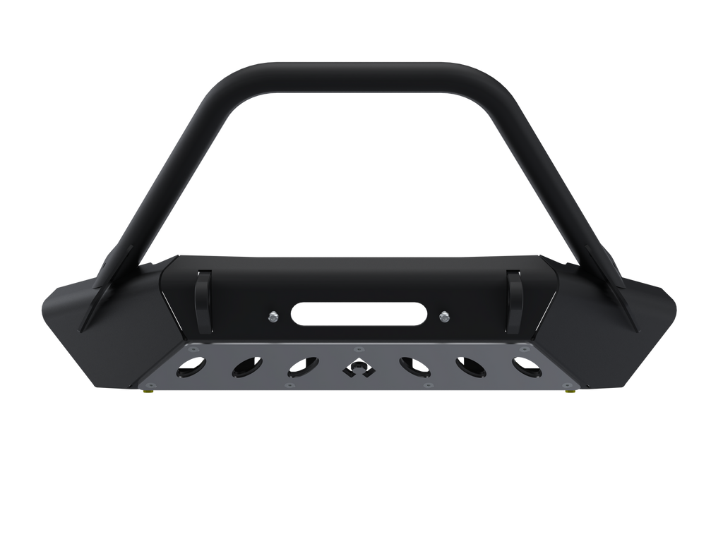 07-Up Jeep Wranger/Gladiator High Clearance Front Bumper With Hoop Powdercoat Black Steel - Artec Industries JJ9022 GNKQ_JJ9022