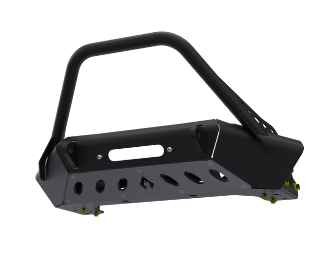 07-Up Jeep Wranger/Gladiator High Clearance Front Bumper With Hoop Powdercoat Black Steel - Artec Industries JJ9022 GNKQ_JJ9022