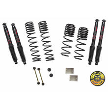 Load image into Gallery viewer, Suspension Lift Kit w/Shock 1-1.5 Inch Lift 18-19 Jeep Wrangler W/Front And Rear Dual Rate/Long Travel Series Coil Springs Extended Sway Bar End Links Grade 8 Mounting Hdwr Black MAX Shocks Skyjacker