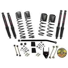 Load image into Gallery viewer, Long Travel Series Suspension Lift Kit w/Shocks 3.5 Inch Lift 18-19 Jeep Wrangler Rubicon Incl. Long Travel Coil Springs Extended Sway Bar Links Bump Stop Extensions Long Travel Black Max Shocks Skyjacker