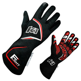 Gloves Flight XX-Large Black-Red - K1 RaceGear 23-FLT-NR-2XL
