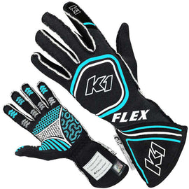 Glove Flex Large Black / Flo Blue SFI / FIA - K1 RaceGear 23-FLX-NFB-L