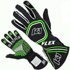 Glove Flex Medium Black / Flo Green SFI / FIA - K1 RaceGear 23-FLX-NFV-M