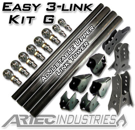 Easy 3 Link Kit G Adjustable Upper link No Tubing Outside Frame Centered Front Driver Rear Passenger Artec Industries - Artec Industries LK0130 GNKQ_LK0130