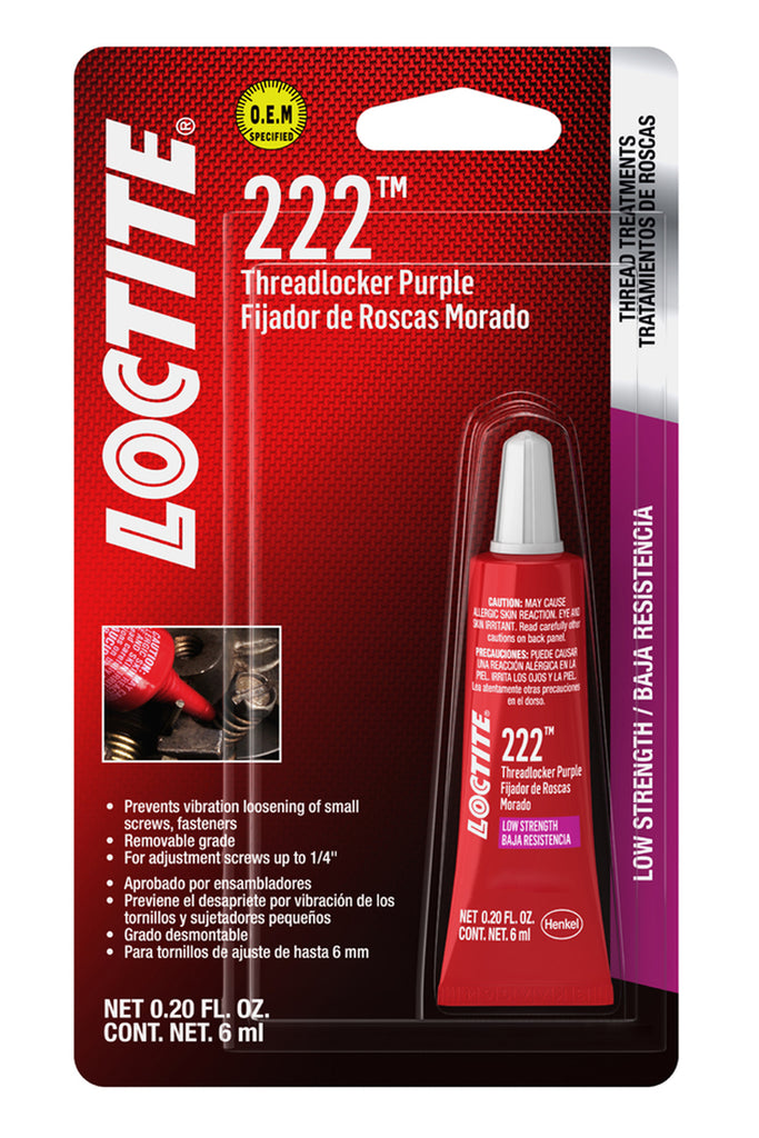 Threadlocker 222 Low Str ength Purple 6ml - Loctite 555339