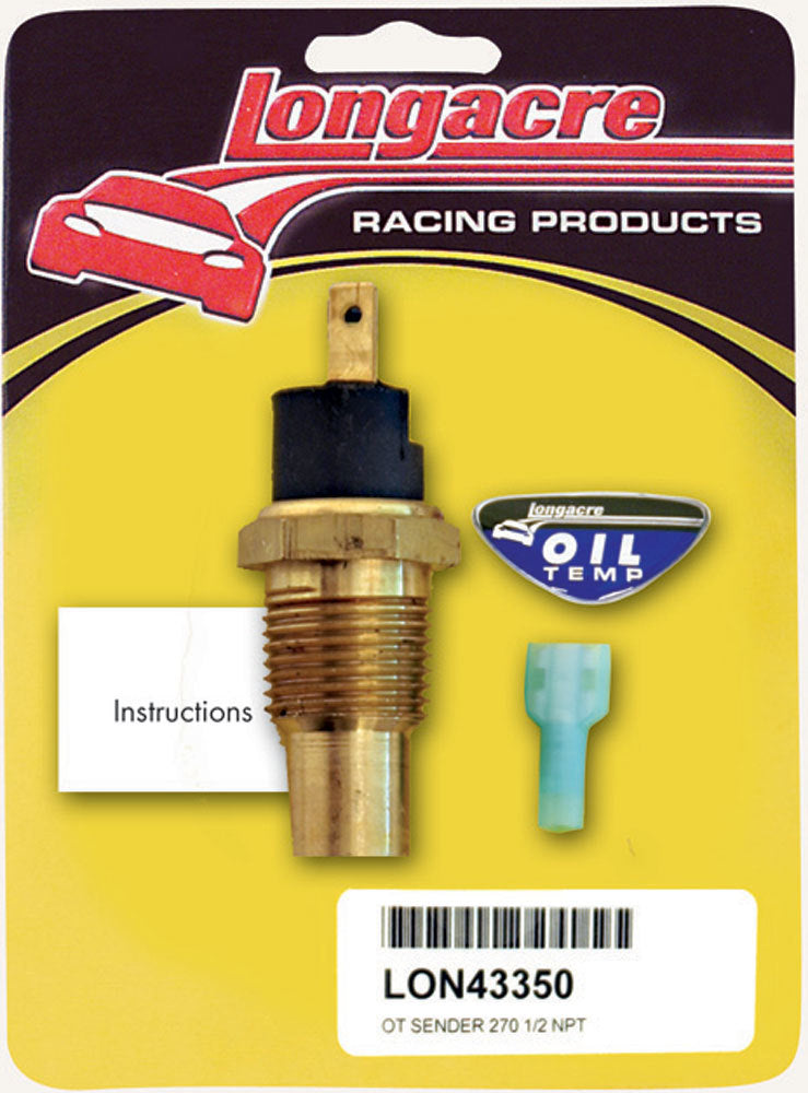 Oil Temp Sensor 1/2in. NPT 270 Deg - Longacre 52-43350