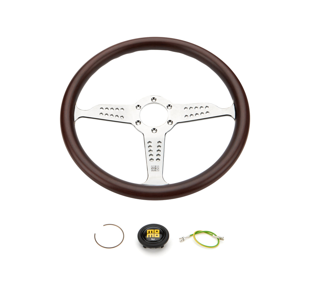Super Grand Prix Steerin g Wheel Wood/Pol. Silver - MOMO Tuning & Safety GRA35WD0P