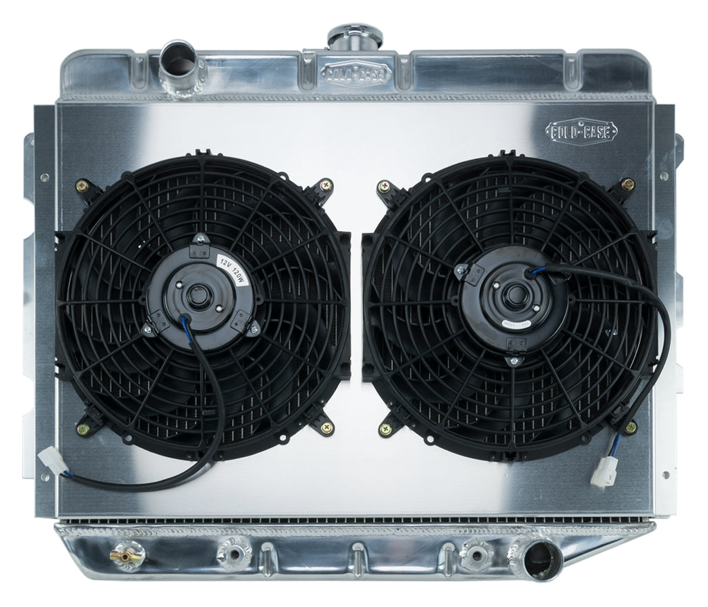 66-74 A,B,C,E Body AC Aluminum Performance Radiator And 12 Inch Dual Fan Kit AT 17x26 Inch Cold Case Radiators