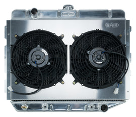 66-74 A,B,C,E Body AC Aluminum Performance Radiator And 12 Inch Dual Fan Kit AT 17x26 Inch Cold Case Radiators