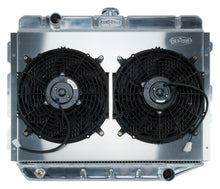 Load image into Gallery viewer, 66-74 A,B,C,E Body AC Aluminum Performance Radiator And 12 Inch Dual Fan Kit MT 17x26 Inch Cold Case Radiators