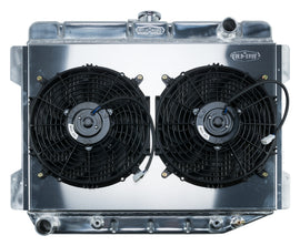 70-74 E Body Challenger Aluminum Performance Radiator And 12 Inch Dual Fan Kit AT 17x26 Inch Cold Case Radiators