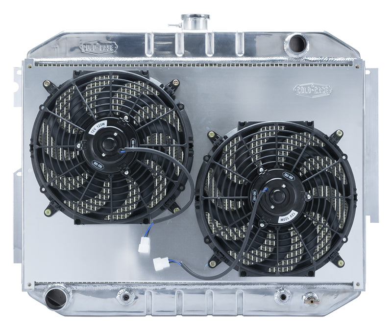 66-70 Mopar C Body 26X17.5 AT Performance Radiator and Dual Fan Kit Cold Case Radiators