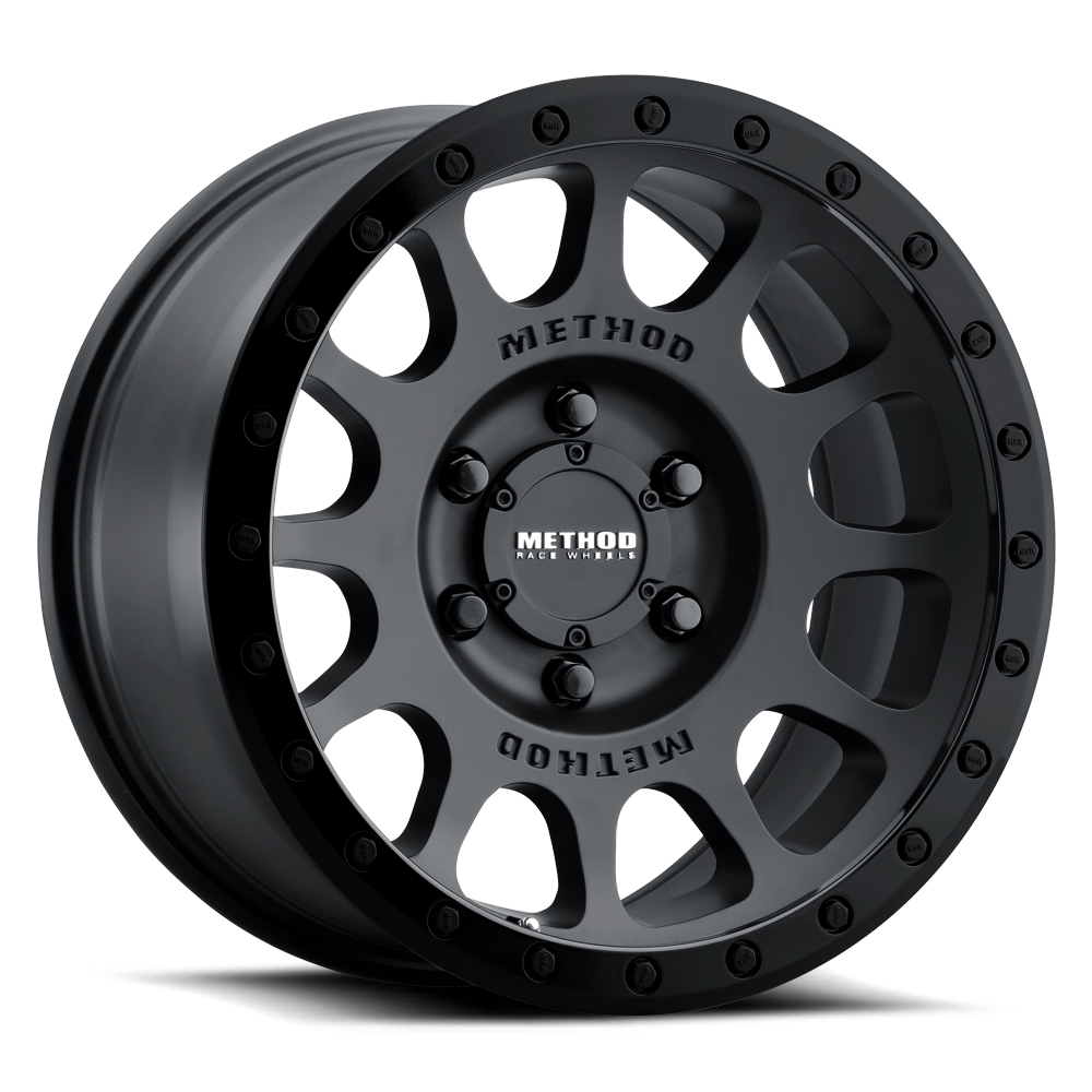 Aluminum Wheels 18x9 NV MR305 Bolt Pattern 6 On 139.7 Offset -12 Lip Size 1.46 Double Black BK Method