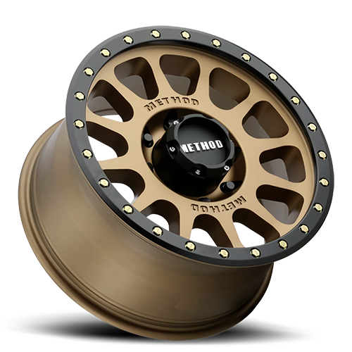 Aluminum Wheels 18x9 NV MR305 Bolt Pattern 6 On 139.7 Offset 18 Lip Size 1.38 Method Bronze BRZ Black Street Loc Method